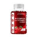 Gume complexe de vitamina B cu vitamina C și inozitol - aromă naturală de căpșuni - 60 gume (1 flacon)