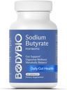 BodyBio Butyrate - Postbiotic pentru sanatate gutoasa, suport digestiv, Bloat, gaz si constipatie Relief, Leaky Gut Repair - Sodiu + Acid butiric Supliment pentru wellness GI