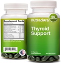 Suport tiroidian pentru femei şi bărbaţi - Supliment tiroidian cu iod, vitamina B12, Ashwagandha, Seleniu şi Zinc Suplimente, GMP Certified, Formulat în SUA, 60 Capsule (Pachet de 1)