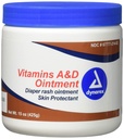 Dinarex Vitamine A & D Ointment, Ointment cu vitamina A și vitamina D Protector al pielii, pentru erupții cutanate scutece și discomfort, alb, 15 oz Jar