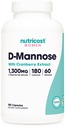 Nutricost D- Manose cu extract de afine pentru femei 1300mg 180 capsule