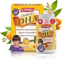 CATALO pentru copii DHA Formula Suplimente de ulei de pește, Softgels masticabile, 200mg DHA per Serving, Omega-3, Aromă naturală portocaliu pentru copii, pentru funcția cerebrală și dezvoltarea ochilor, Ușor de luat, 50 Softgels