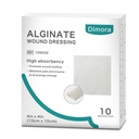 Dimora Alginate de Calciu Rochie de rană, 4' x 4' Patches,10 Pad-uri sterile individuale, Tifon de dressing moale și extrem de absorbant, Padding non-Stick