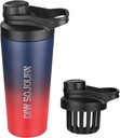 DIW 24 oz Shaker Sticla,Sniel Steel Shaker Sticla cu zgomot-gratuit design,Insulat Metal Shaker Cup pentru amestecuri de proteine și Pre Workout,Gym Sticla Shaker (Dark Rainbow)