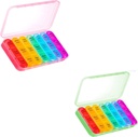 ASprink Pink şi Green Pill Organizator de 3 ori pe zi - Săptămânal Pilula Cutie de 3 ori pe zi - Zilnic Pill Box 7 Ziua Medicina Organizator, Pilula mare Case Pilula Cutie de 3 ori pe zi, Travel Pill Organizator