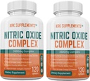 2 Flacoane Complex oxid azotat 3500 mg per servire L-Arginină HCL AAKG AKG Alpha Ketoglutarat Citrulină Malat 240 Capsule totale