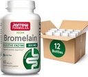 Jarrow Formulas Bromelain comprimate, 500 mg supliment alimentar pentru digestia de proteine, 60 comprimate, 60 zile de aprovizionare, (Pachet de 12)