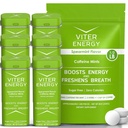 Viter Energy Original Caffeine Mints Spearmint Flavor 6 Pack și 1/2 Pound Bulk Bag Bundle - 40mg Cafeina, B Vitamine, Sugar Free, Vegan, Booster energie puternic pentru concentrare și alertă