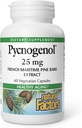 Factori naturali Pycnogenol 25 mg, suport antioxidant pentru imbatranire sanatoasa, 60 capsule