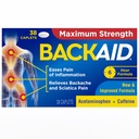 Backaid Putere maxima Aspirina-Libera Durere de la dureri de spate, Sciatica si dureri de picior, Combinatie puternica, Lung-Lasting 6 Ore Formula, 38 Conte