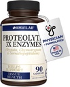 Enzime  Proteolitice 3X - Trypsin, Chymotrypsin & Serrapeptidază - Reduce edemul şi iritarea de leziuni ale ţesuturilor - Susţine bunăstarea şi recuperarea organismului - Supliment alimentar - 90 capsule