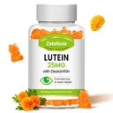Gumiile lutein 25mg - Vitamine ochi Lutein & Zeaxanthin Suplimente pentru sanatate ochi pentru adulți,Sugar gratuit Gummies Suplimentul pentru sanatate ochi - Suport Vision,Macular,Albastru Filtrare lumina (60 Conte)