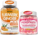 2 Pack Turmeric Ginger Gummies + 1Pack Menopauza Supliment umplut Gume
