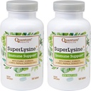Quantum Health SuperLysine+ Advanced Formula Immune Supplement Lysine 1500 mg, Vitamina C Echinacea Licorice Bee Propolis & Odorless Usturoi - 180 comprimate (Pachet de 2)