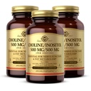 Solgar Choline/Inositol 500 mg/500 mg, 100 Capsule vegetale - Metabolizare energetică, Sănătatea ficatului, Funcţia esenţială pentru creier şi nervi - non-GMO, Vegan, Gluten Free, Dairy Free, Kosher - 50 Servings