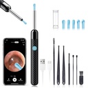 Evacuare ureche - Earwax Remover Tool cu 8 PC-uri Set ureche - Canal curatator cu 1080P Camera - FSA HSA eligibile - Kit de curățare ureche cu 6 ureche Spoon - Camera urechii pentru iOS & Android (negru)