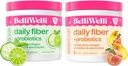 Daily Fiber Supplement Bundle cu colagen, Probiotice, Electroliti si suport de hidratare - Castravete Lime Mint & Peach Mango Aroma - Promoveaza Digestive, Skin Health, Echilibru Gut - 32 Serviri