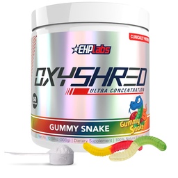 EHP Labs OxyShred Pre Workout Pulbere - Preworkout Pulbere cu L Glutamina si Acetil L Carnitina, Energie Boost Drink - Gummy Snake, 60 Serviri