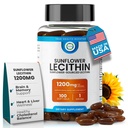 Lecitină de floarea-soarelui 1200 MG 100 Softgels, 100-zi de aprovizionare Garantat Pure, non-GMO, Soy-Free, Suporturi Brain, Inima, Nervi, Sănătatea ficatului, Funcţia cognitivă, Colesterol sănătos, Formula de înaltă absorbţie