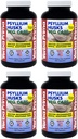 Yerba Prima Psyllium Husks Veg Caps - 180 Conte (Pachet de 4) - Vegan, Non-GMO, Gluten Free, Colon Cleanser, Daily Fiber Supplement for Gut Health & Regularity