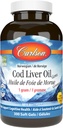 Carlson Labs Cod Ulei de ficat, vitamina A scăzut, 230mg Omega-3, 300 Conte