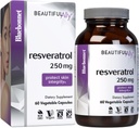 Bluebonnet Nutritie Frumoasa Ally Resveratrol 250mg, Cel mai bun pentru piele, Antioxidant, Frumusete Nutrient, Vegan, Vegetarian, Non OMG, Gluten gratuit, Soy gratuit, 60 capsule vegetale, 60 Serviri