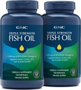 GNC Triple Putere ulei de pește, Twin Pack, 120 Softgels pe sticla, Suporturi inima, creier, piele, ochi și sănătate comună