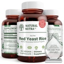 Natural Nutra Red Yeast Extract de orez, suport cardiovascular, ajută la îmbunătățirea imunitatea, ajută la menținerea grăsimilor corporale și fluxul de fluide, îmbunătățirea digestia, Gluten suplimente libere, 600 mg, 60 capsule (2 ambalaj)
