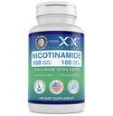 Formulare Genex - Nicotinamida 500 mg Vitamina B3 Flush Capsule de niacina gratuita pentru piele sanatoasa - Niacinamidă Supliment pastile Ajutor Produce Keratina si Skin Cell Health & Energy - (100 capsule)