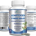 Adaptogen Stress Relief Immune Support Formula - Adaptopogen Adrenal Support with Ashwagandha, Astragalus, Ginseng, Holy Basil, Rhodiola, Amla, Maca, Schisandra, Non-GMO - 60 Capsule