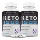 Laboratoare justificate (2 ambalaj avansat Keto 1500 Keto pastile 1275MG Formula nouă și îmbunătățită Conține mere cidru Oțet extra Fecioară ulei pulbere verde Ceai frunze 120 capsule