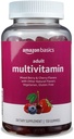 Basics Adult Multivitamine Gummies, Mixed Berry & Cherry, 150 Gummies, 75-Day Supply, Pack of 1 (Previously Solimo)