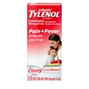 Tylenol Liquid Pain Relief și Fever Medicine, Suspensie orală, Acetaminofen Dye-Free pentru gât Sore, Dureri de cap și dinți, Reducator de febră pentru copii; Aroma de cireșe, 2 fl. oz.; Pachet de 1