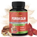 Cadane Forskolin Suplimente - 5in1 cu Curcumin Turmeric, Arjuna, Garcinia Cambogia, și ceai verde - 5 luni de aprovizionare - 150 capsule