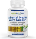 Sigma Biotics Adrenal Health Daily Support - Supliment de suport suprarenal cu plante adaptogene, vitamine și aminoacizi - Complex suprarenal non-GMO pentru energie și vitalitate - 60 capsule