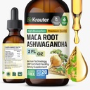 BIO KRAUTER Maca Root and Ashwagandha Tincture - Maca & Ashwagandha Supplements for Men & Women - Liquid Supplement for Mood Supplement for Mood Support - Alcohol and Sugar Free - Vegan Drops 2 Fl.Oz.