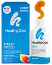Healthycell Calm Mood Daily Liquid Supplement - Cortisol Manager & Mood Supplement for Stress with Ashwagandha, L-Theanină, Magneziu, 5-HTP, GABA & Saffron - 14 Gel Packs