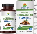 Brieofood Scorțișoară organică 1500mg, 45 Serviri, vegetarian, Gluten gratuit, 90 comprimate vegetariene