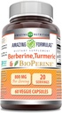 Formule uimitoare Berberine Turmeric & Bioperine 800mg Per Servire 60 Capsule Veggie Supliment 