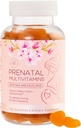 Gume de vitamine prenatale - Nutrienţi esenţiali pentru femei, Sarcina şi dezvoltarea fetală - Include Folat (acid folic), DHA, colină, vitamina D - Preparare, Suport & Nouros sănătate - 120 Gumies