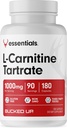 L-Carnitina tartrat 1000mg, Essentials (90 Servings, 180 Capsule)