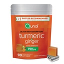 Qunol Turmeric și Ginger Soft Chews, 750mg Supliment Turmeric, Ultra mare absorbție pentru a sprijini sănătatea comună, 90 Conte