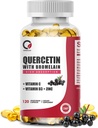 Quercetin 1000 mg cu Bromelain, Vitamina C & D3, Zinc, Bromelain Querbetin Suplimente pentru bărbaţi şi femei, fără GMO & Gluten, 120 capsule