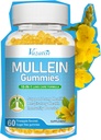 10 din 1 Mullein Gummies pentru Plămâni, Mullein Leaf Extract cu Bromelain, Querbetin, Magneziu - Suport Lung Curățenie pentru respirație sănătoasă, 60ct