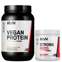 BARE PERFORMANŢĂ NUTRIŢIE BPN Vegan Unt de arahide Proteină cookie + roşu puternic căpşuni Bundle