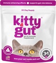 KittyGut 3-in-1 Organic Cat Probiotics & Postbiotic Supplement Powder- Made in USA-Probiotice pentru Pisici Promoveaza Sanatate Gut si Cat Digestive Support, Diaree si Vărsături (60g)