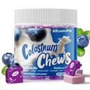 Colostrum bovine Chews Supliment cu probiotice pentru sanatate gutoasa, Blooting, Suport Imun, Piele, Cresterea parului si frumusete - Aroma de afine (60 Serviri)