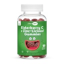 Gume de zinc de mure - sambucus organic gume de soc cu zinc și vitamina C - Suport imun Vegan pentru adulți și copii - Suplimente Elderberberberries mestecabile pentru Imunity Boost - 60 Gumies