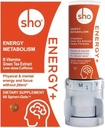 SHO Vegan Energy+ Focus Supliment Kit - Matcha Green Ceai Extract, Methylated B Complex, Vitamina B și Cafeina Energie Naturală Booster fără Crash, Jitters pentru bărbați și femei - 60 pastile Refill Sticla