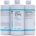 Zinc lichid - Zilnic suport imun sulfat de zinc, Suplimente de zinc lichid, Detox & Suplimente de îngrijire a pielii, Copii & vitamine adulte, Vitamine lichide, Zinc pentru copii, Gluten gratuit, Vegan (32 oz)